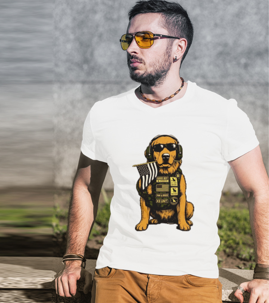 Good Boy Operator K9 Unit Can I Pet That Dog Paw & Order T-Shirt