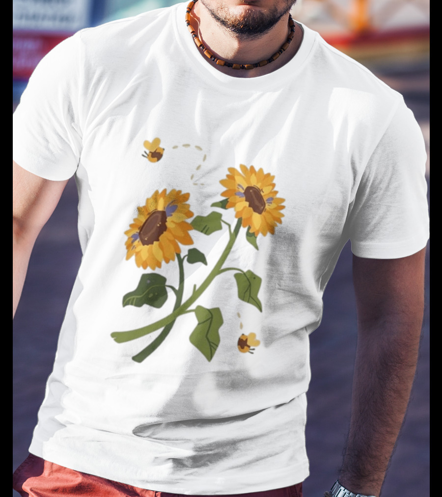 Sunflower Good Times With Sunflowers Bees And Scar Suowers T-Shirt