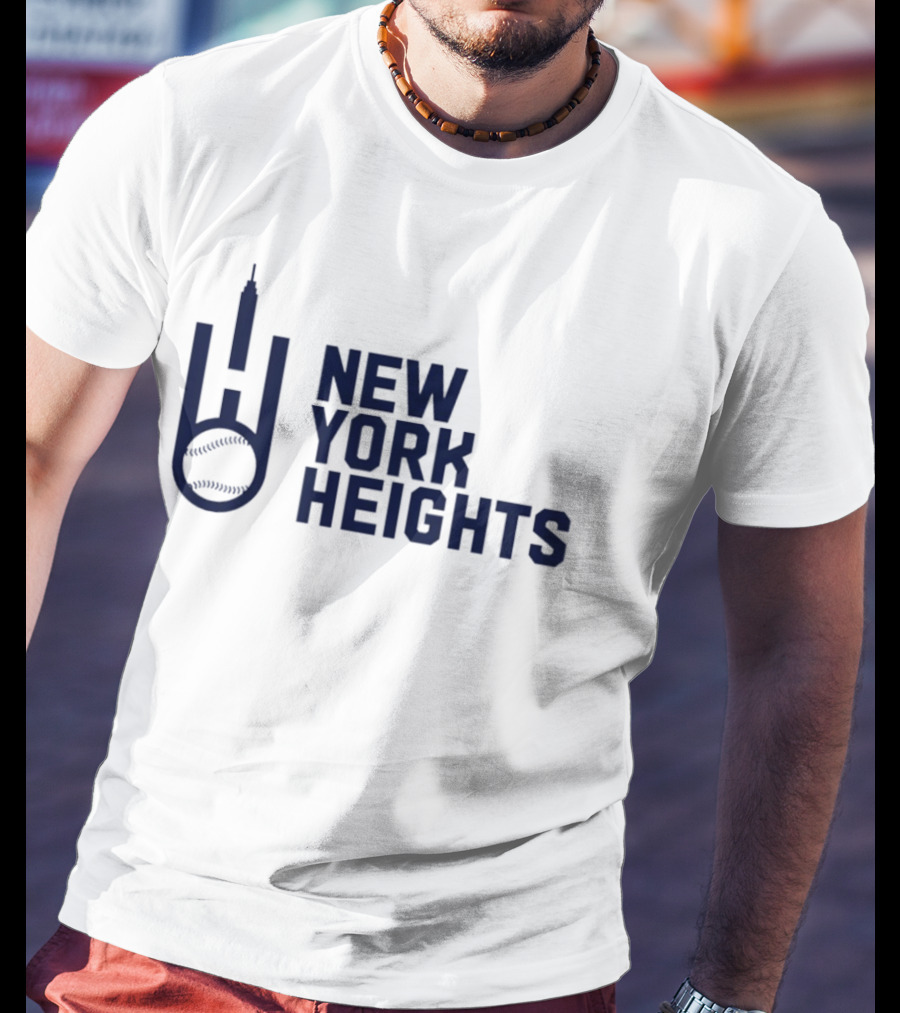 New York Heights Baseball City Skyline Empire State T-Shirt