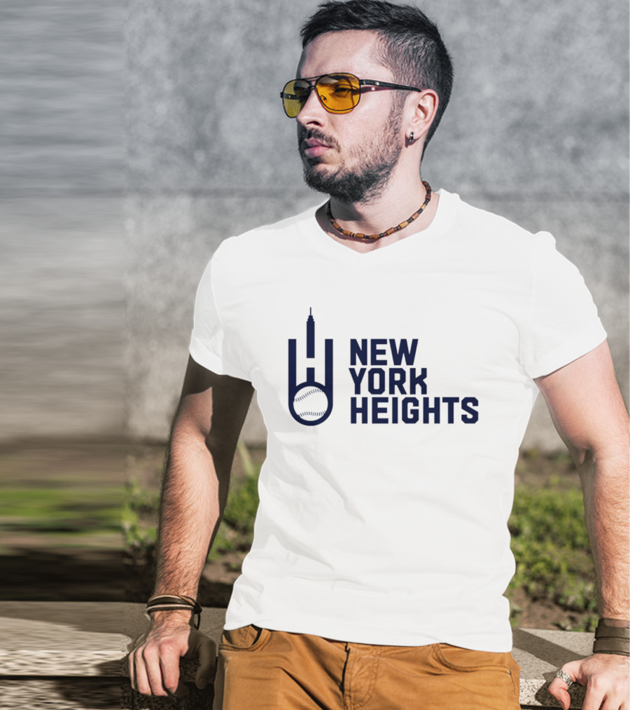 New York Heights Baseball City Skyline Empire State T-Shirt