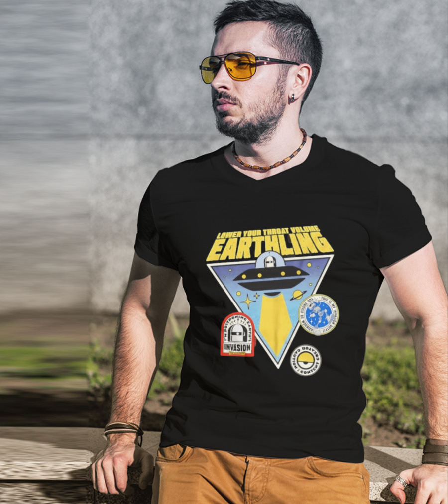 Lower Your Throat Volume Earthling Invasion Postponed Futurama Bender Planet Express Delivery T-Shirt