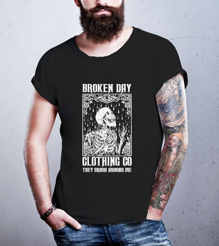 Broken Day Clothing Co Skeleton They Crash Around Me T-Shirt