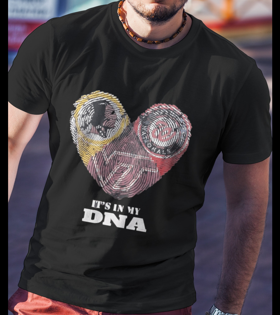 It's In My DNA Virginia Tech Hokies VT Heart Fingerprint T-Shirt