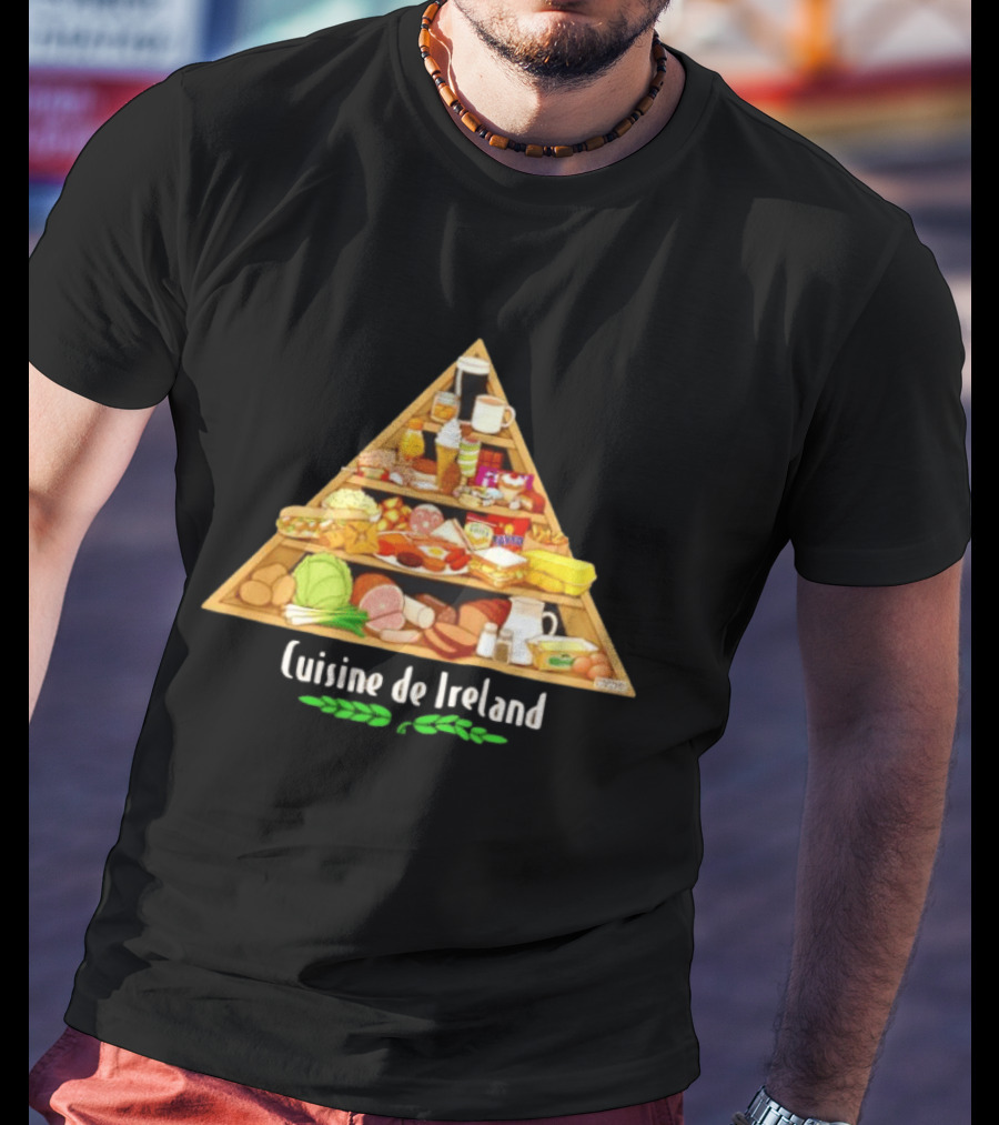 Cuisine De Ireland Humorous Cartoon Food Pyramid T-Shirt