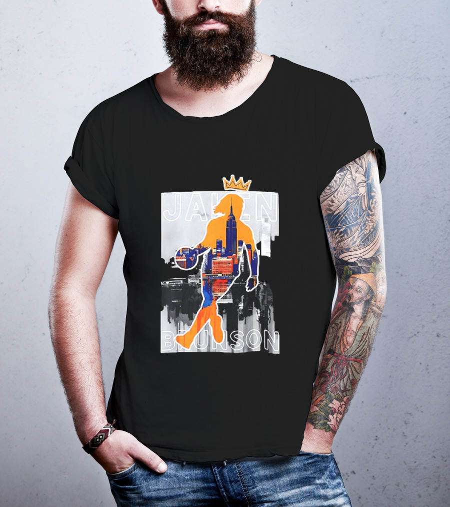 King Of New York Jalen Brunson New York Knicks NBA 2026 Skyline T-Shirt