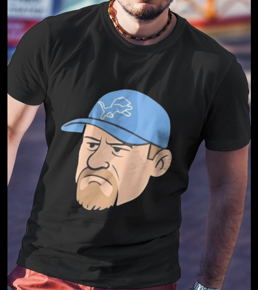 Detroit Lions Grumpy Man With Hat Football Team Fan T-Shirt