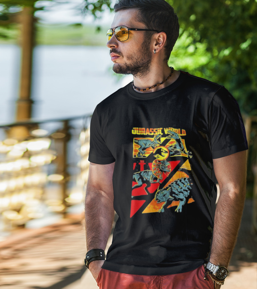 Velociraptor Dilophosaurus Ankylosaurus Jurassic World Dinosaurs T-Shirt