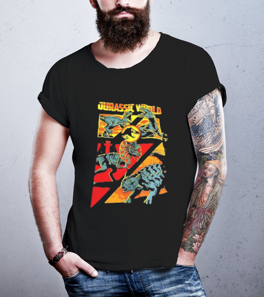 Velociraptor Dilophosaurus Ankylosaurus Jurassic World Dinosaurs T-Shirt
