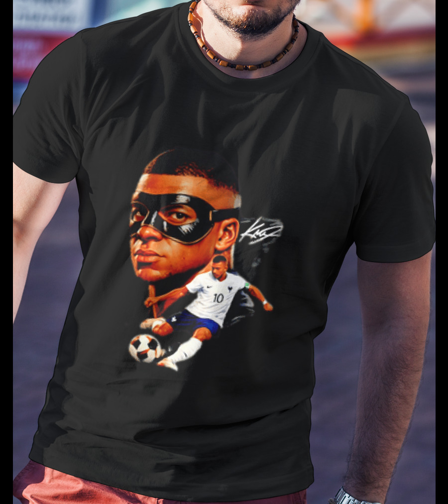 France Kylian Mbappe 10 Soccer Star Masked Player T-Shirt