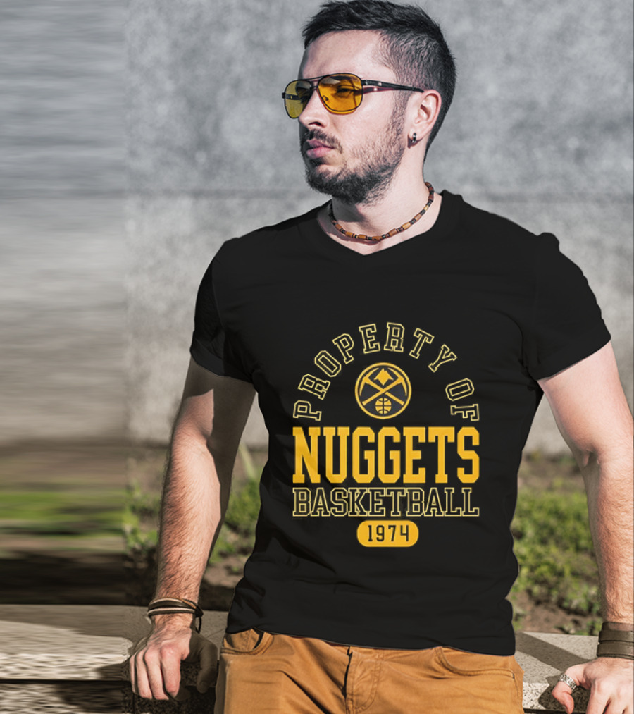Property Of Nuggets Basketball 1974 Team Spirit T-Shirt