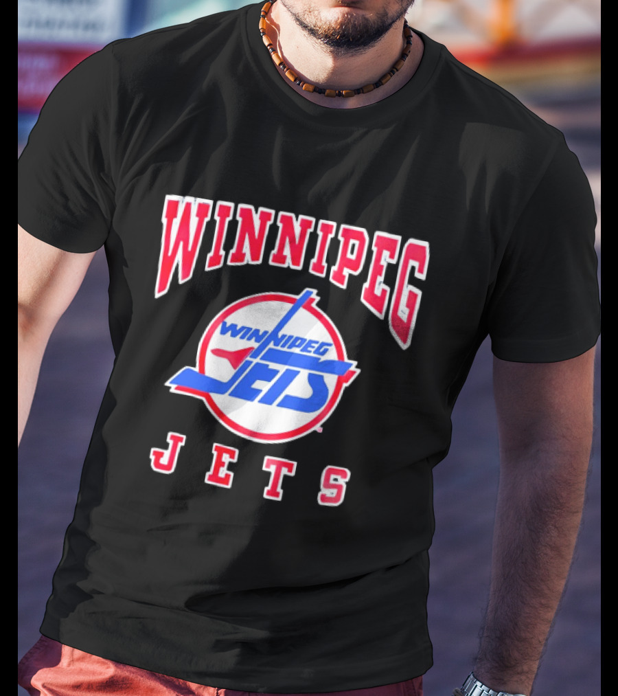 Winnipeg Jets Hockey Team Name Bold NHL Sportswear T-Shirt