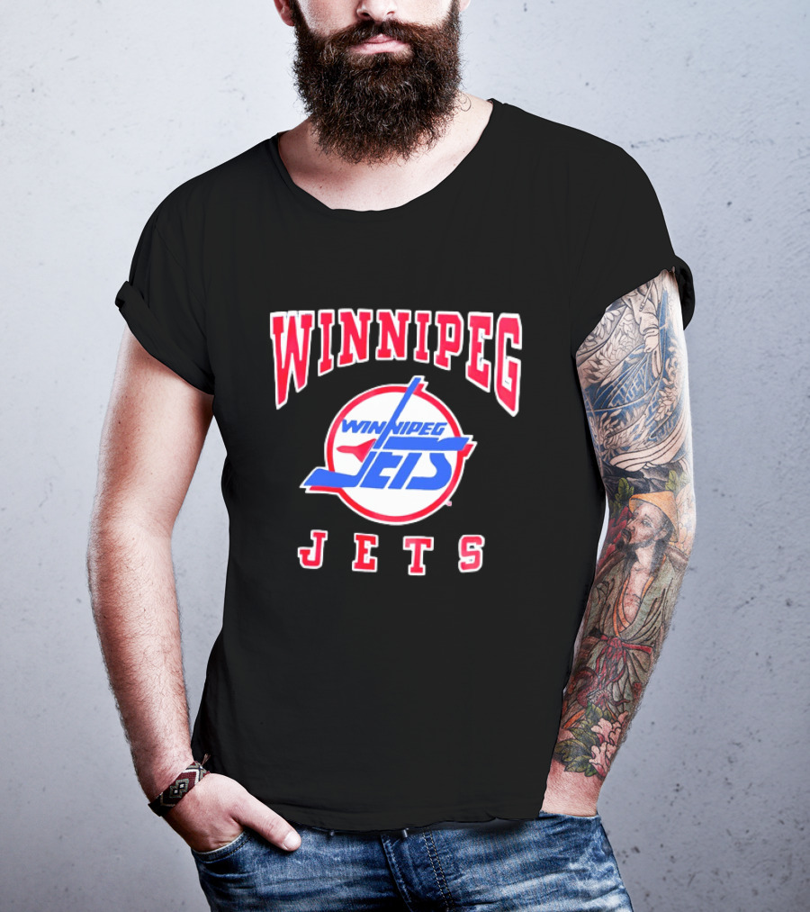 Winnipeg Jets Hockey Team Name Bold NHL Sportswear T-Shirt