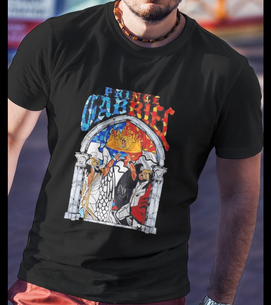 Prince Gabriel Stained Glass Window Kings Crown Angels T-Shirt