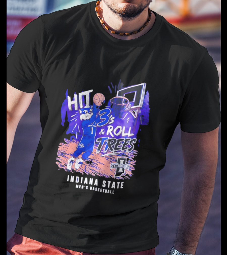 Indiana State Hit 3s And Roll Trees Sycamores Basketball T-Shirt