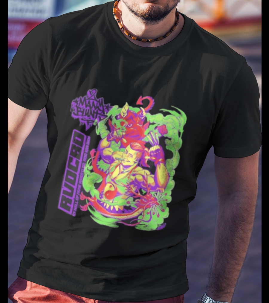 Rob Van Dam 2 Many Blunts RVD CBD Hall Of Fame Wrestler Psychedelic Smoke Dragons T-Shirt