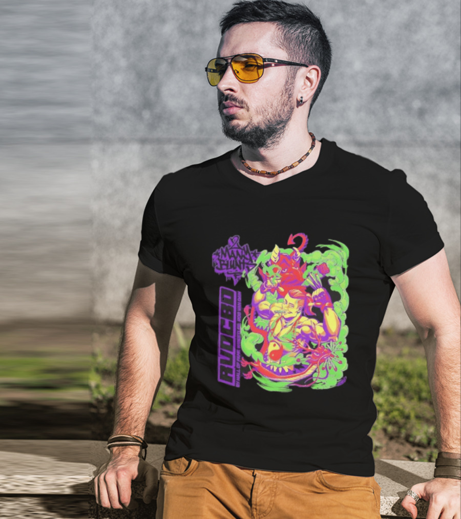 Rob Van Dam 2 Many Blunts RVD CBD Hall Of Fame Wrestler Psychedelic Smoke Dragons T-Shirt