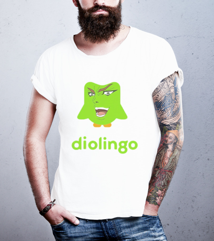 Diolingo Duolingo Owl Dio Brando Meme JoJo's Bizarre Adventure T-Shirt