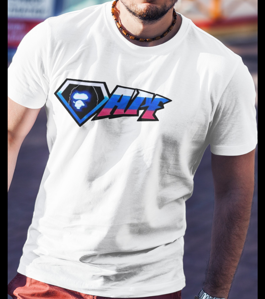 Gorilla Diamond APE Shield Blue Red Gradient T-Shirt