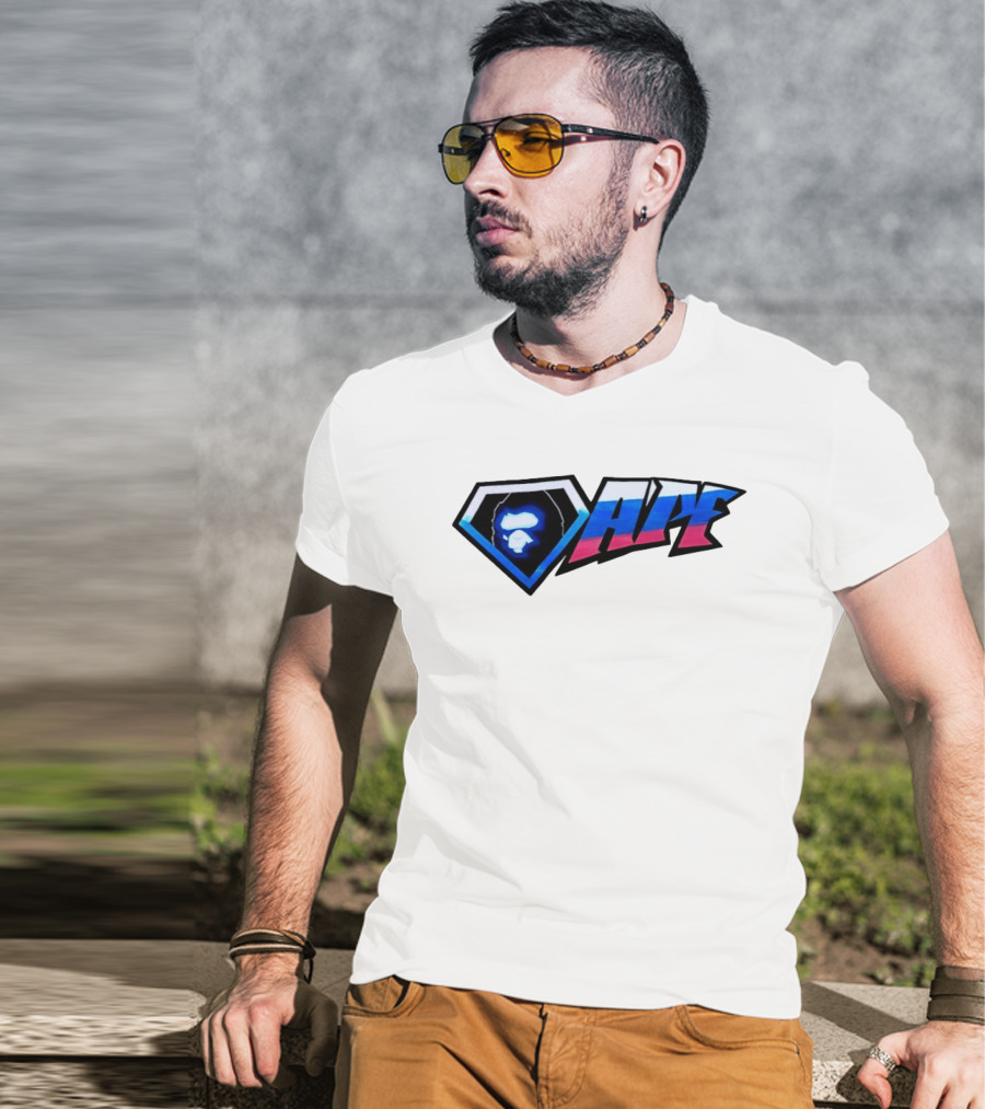 Gorilla Diamond APE Shield Blue Red Gradient T-Shirt