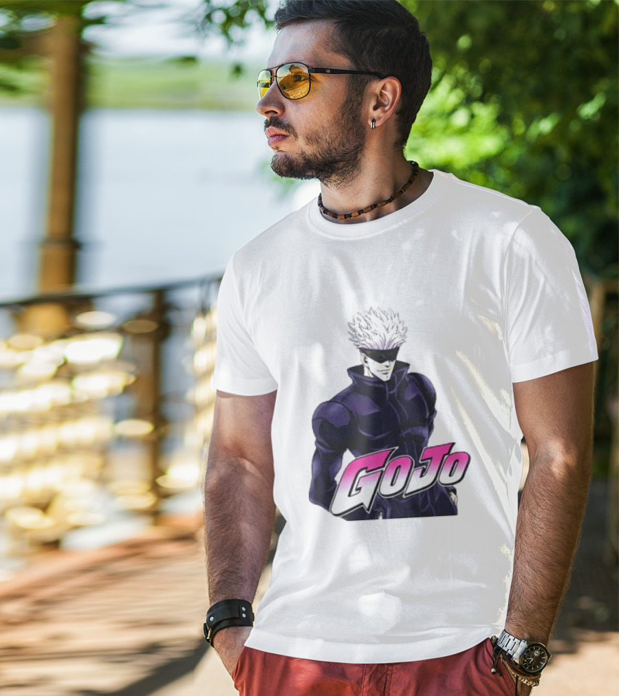 Satoru Gojo Jujutsu Kaisen Anime Crossover Jojo T-Shirt