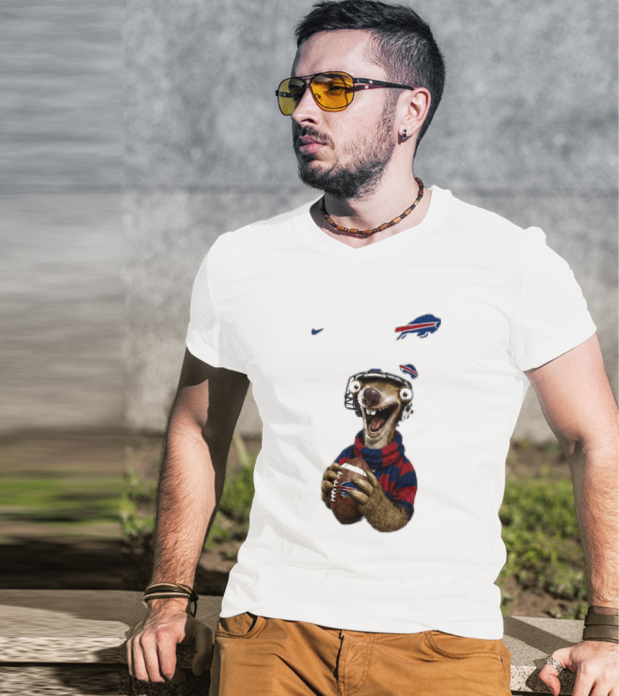 Sid The Sloth Buffalo Bills Football Helmet Scarf Iconic Team Fun T-Shirt