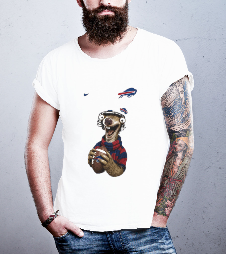 Sid The Sloth Buffalo Bills Football Helmet Scarf Iconic Team Fun T-Shirt