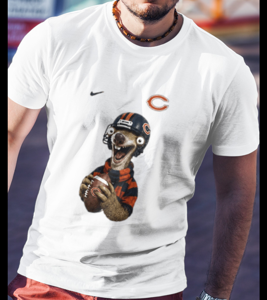 Sid The Sloth Chicago Bears Football Helmet Nike NFL Fan Gear T-Shirt