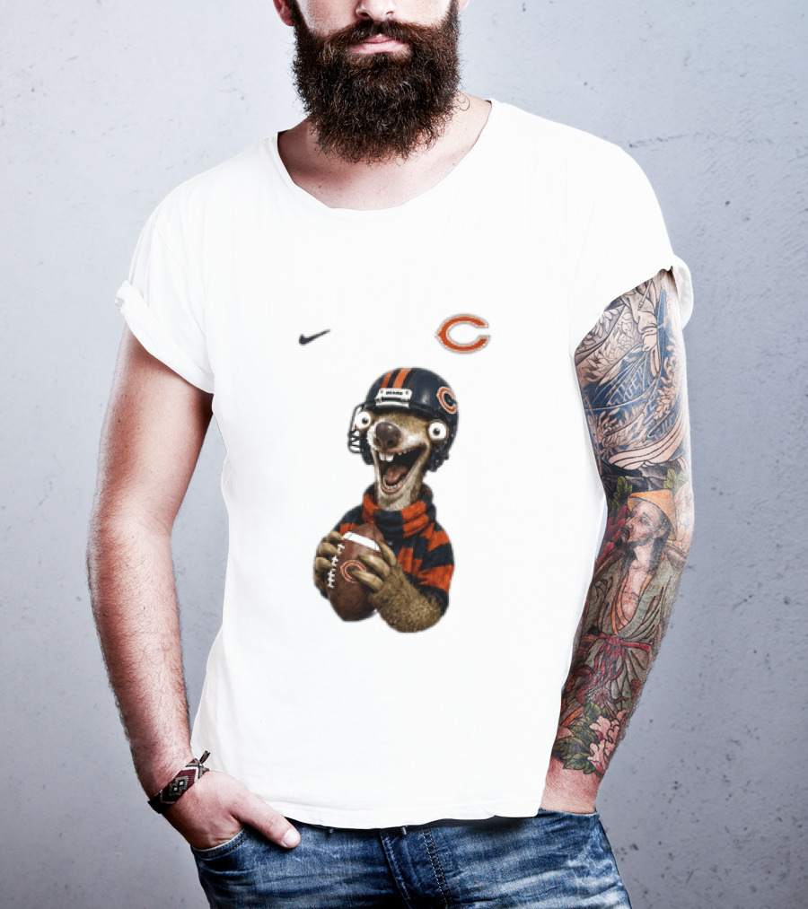 Sid The Sloth Chicago Bears Football Helmet Nike NFL Fan Gear T-Shirt
