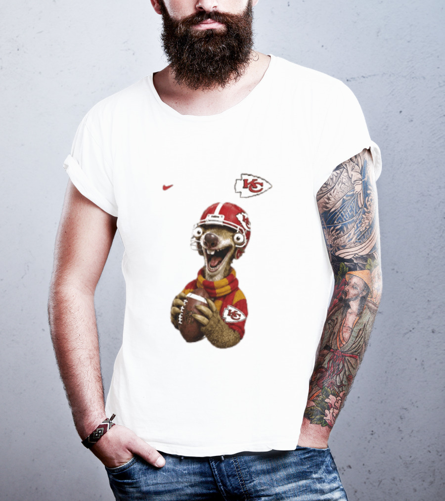 Sid The Sloth Kansas City Chiefs Helmet Football Fanatic T-Shirt