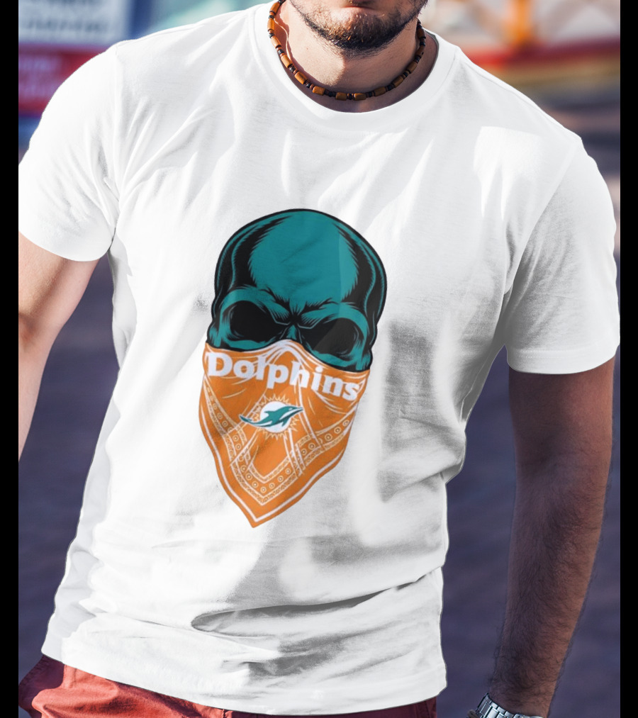Miami Dolphins Skull Bandana With Team T-Shirt