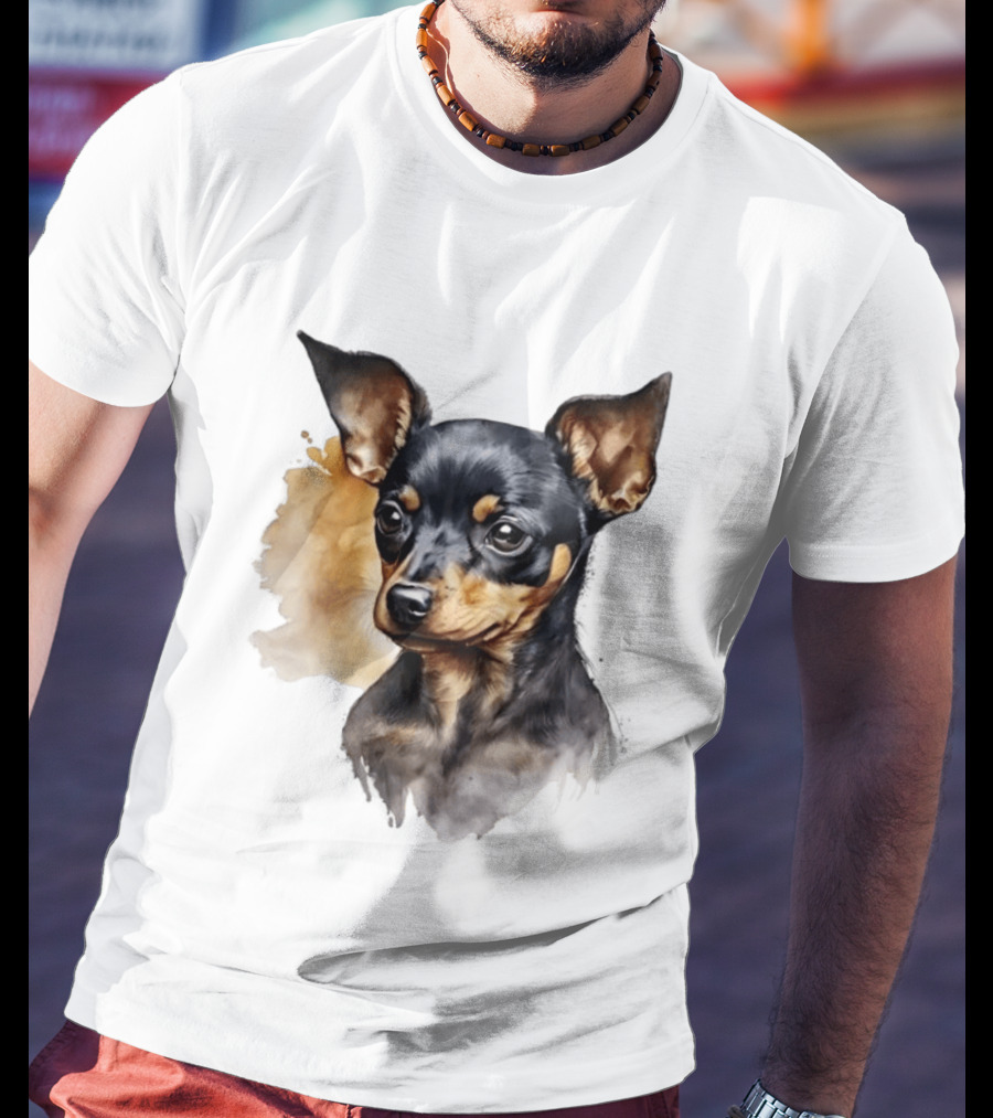 Miniature Pinscher Dog Watercolor T-Shirt