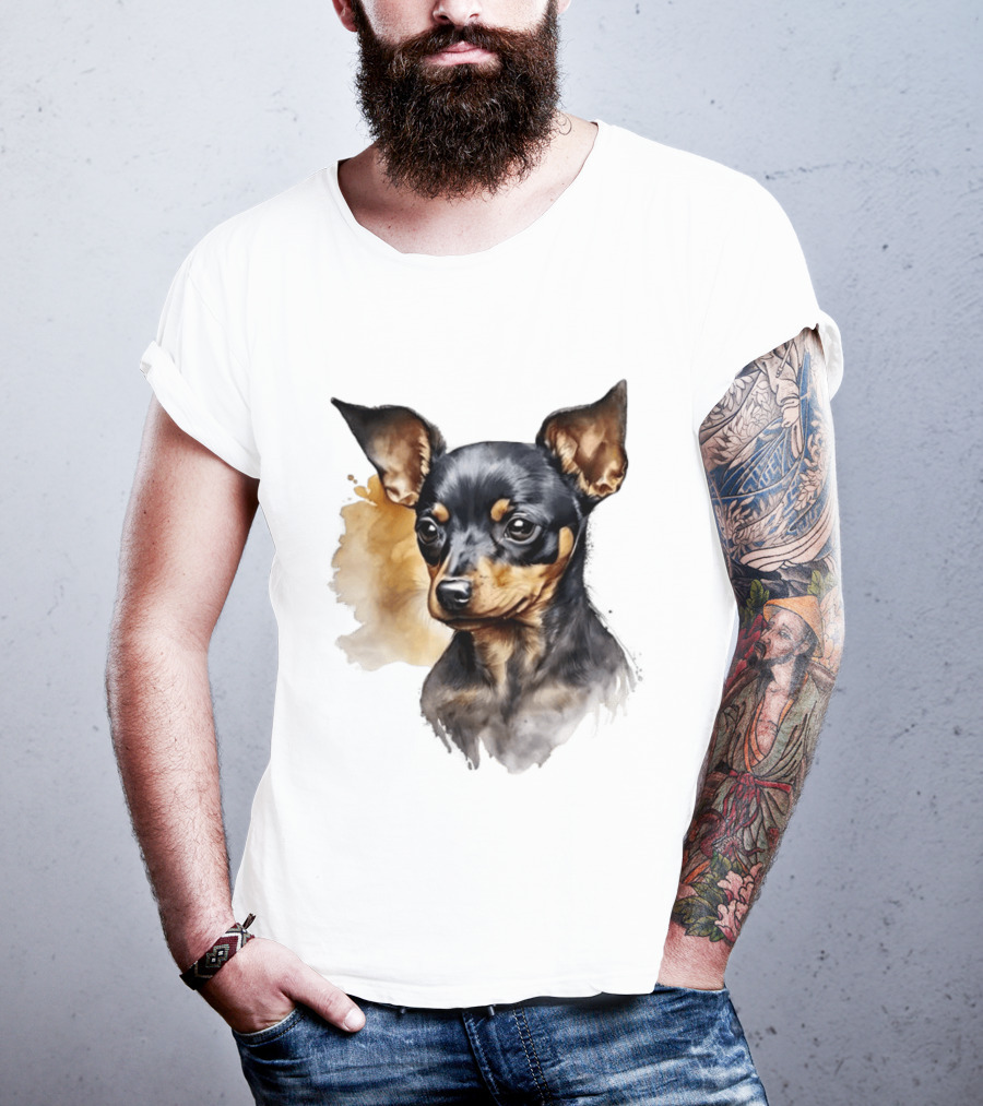 Miniature Pinscher Dog Watercolor T-Shirt