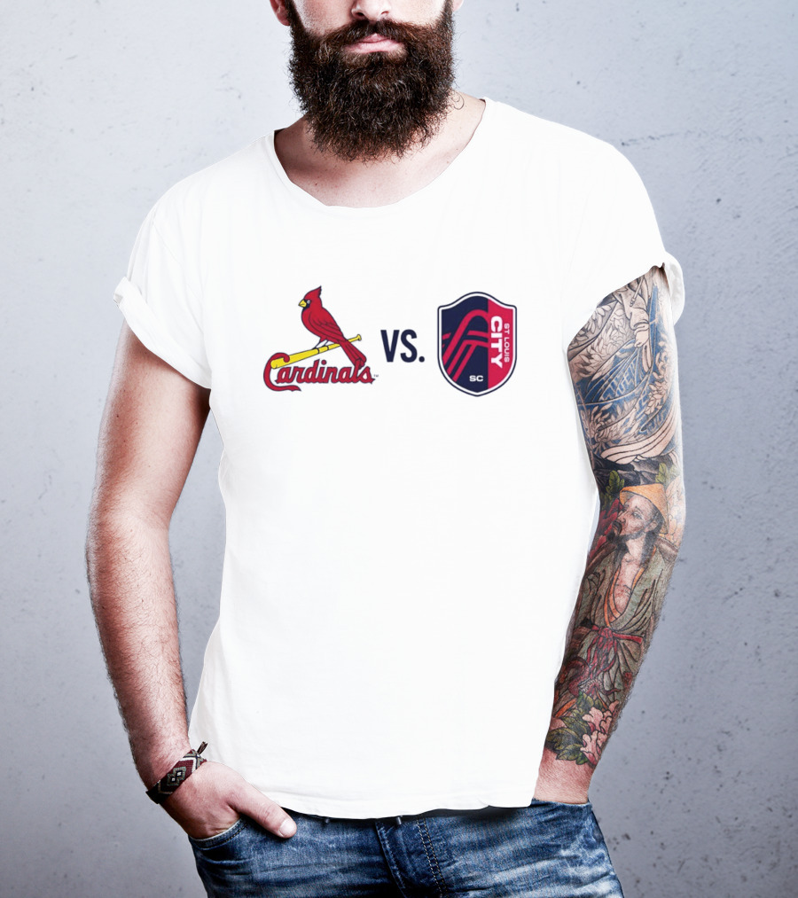 St Louis Cardinals Vs St Louis City SC Matchup T-Shirt