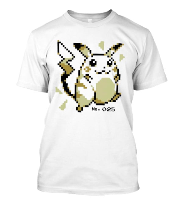 No 025 Pikachu Electricity Spark Pixel T-Shirt