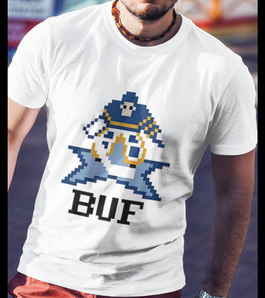 Pixelated Buffalo BUF Hockey Retro Game T-Shirt