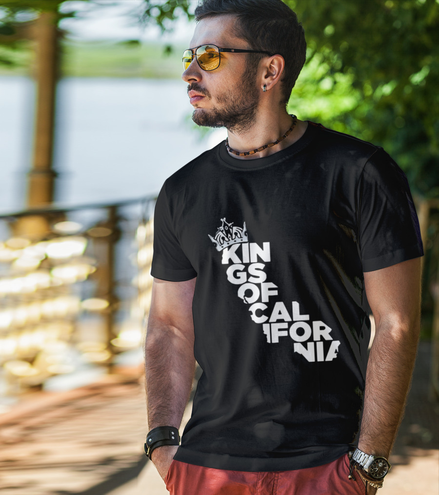 Kings Of California Crown Text Map T-Shirt