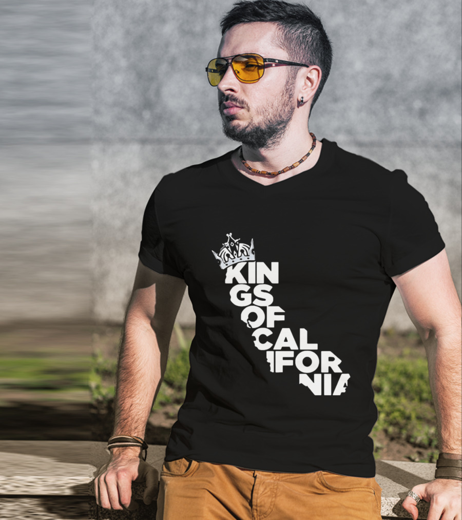 Kings Of California Crown Text Map T-Shirt