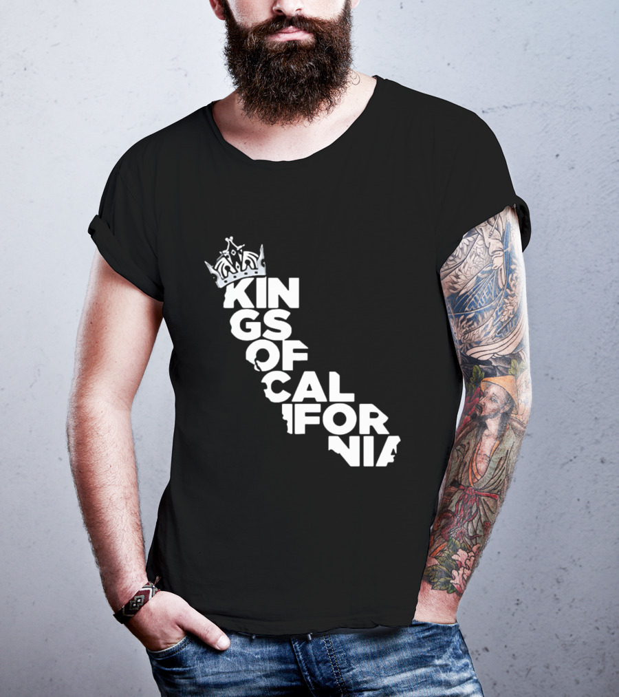 Kings Of California Crown Text Map T-Shirt