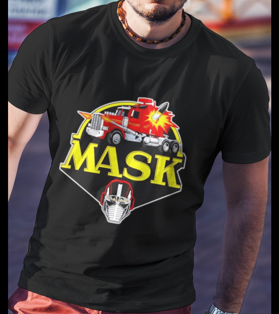 MASK Matt Trakker Rhino Vehicle Helmet Iconic 80s Cartoon T-Shirt
