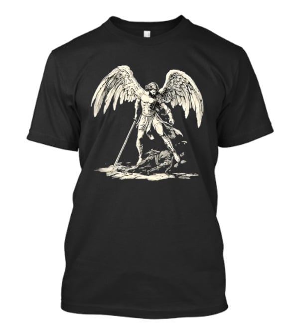 Saint Michael The Archangel Defeating Satan Biblical Christian Symbolism T-Shirt