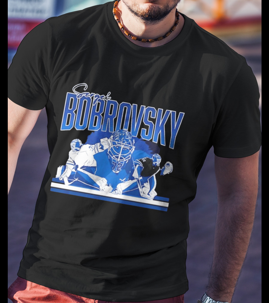 Sergei Bobrovsky Florida Panthers NHL Blue White Number 72 T-Shirt