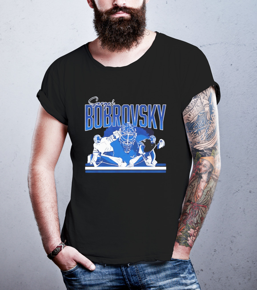 Sergei Bobrovsky Florida Panthers NHL Blue White Number 72 T-Shirt