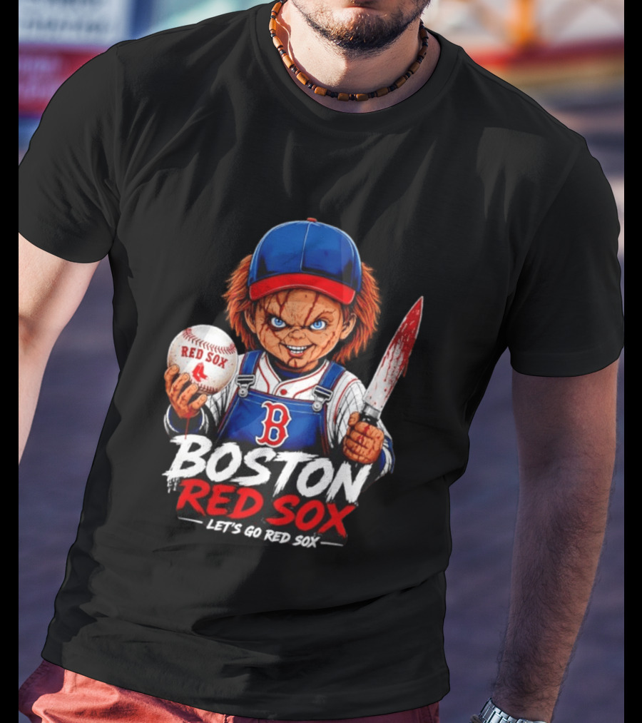 Boston Red Sox MLB Baseball Let's Go Red Sox Chucky T-Shirt