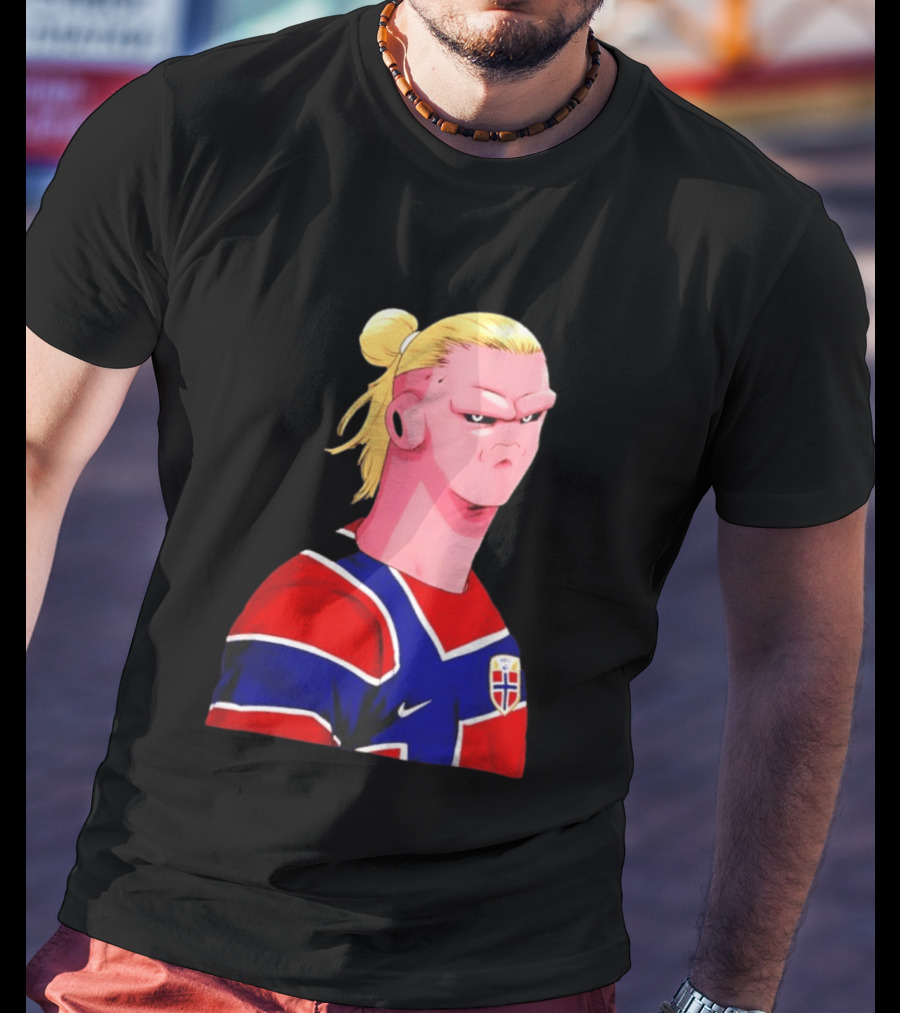 Erling Haaland Cartoon Norway National Football Team Norge T-Shirt