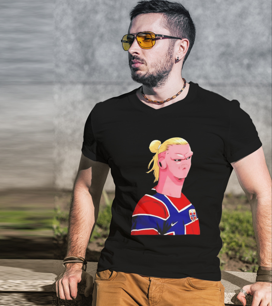 Erling Haaland Cartoon Norway National Football Team Norge T-Shirt