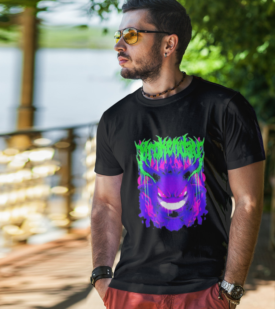 Brokenday Gengar Shadow Ball Bootleg Purple Neon T-Shirt
