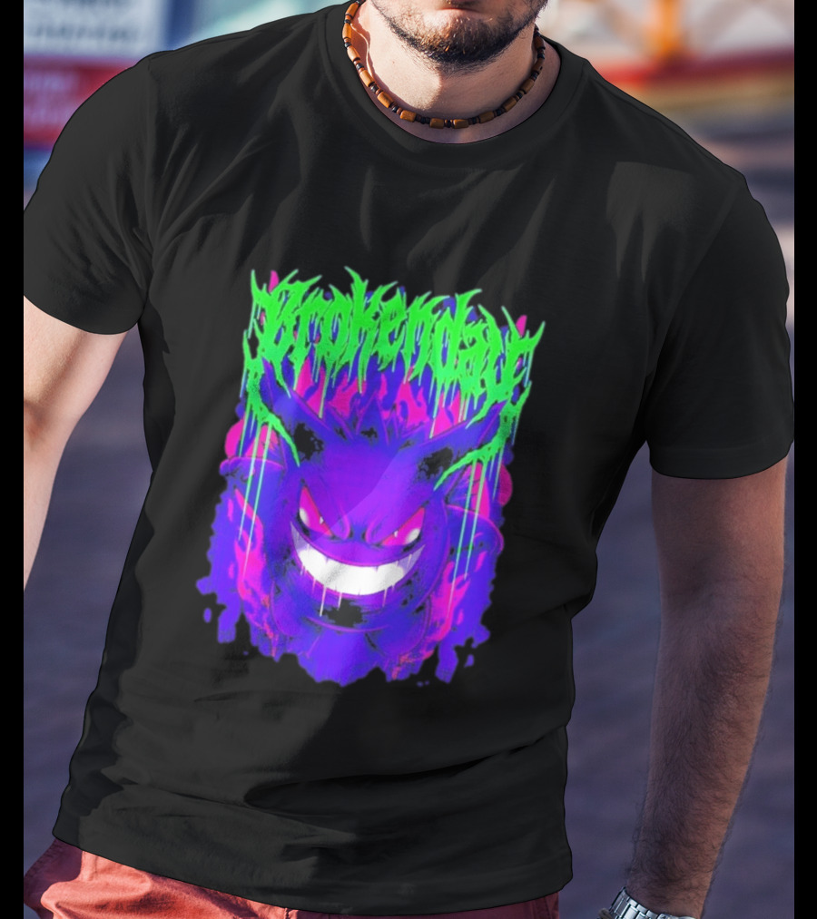 Brokenday Gengar Shadow Ball Bootleg Purple Neon T-Shirt