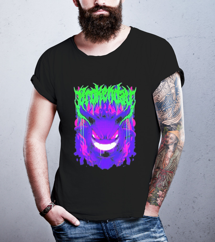 Brokenday Gengar Shadow Ball Bootleg Purple Neon T-Shirt