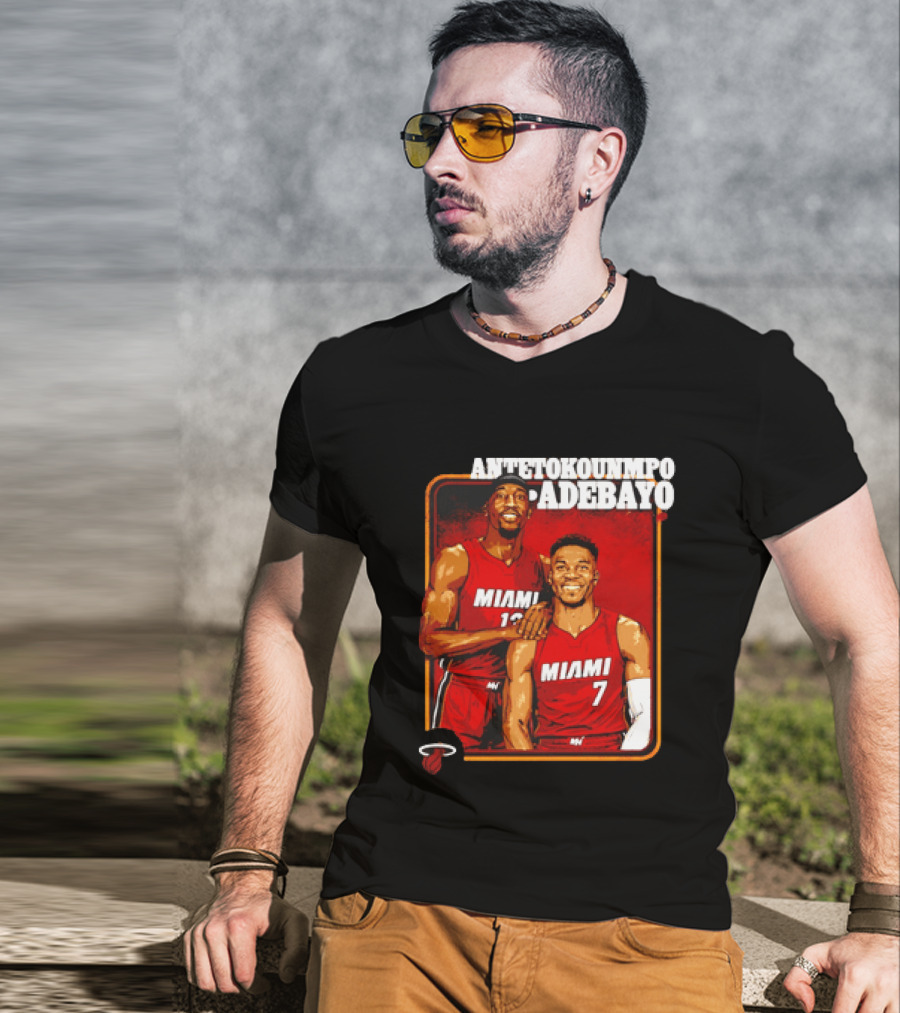 Antetokounmpo Adebayo Miami Heat Basketball T-Shirt