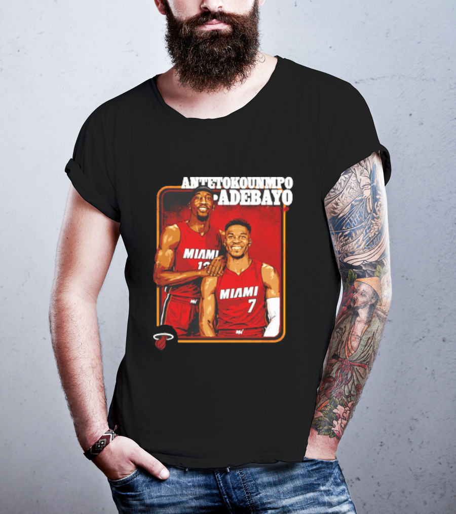 Antetokounmpo Adebayo Miami Heat Basketball T-Shirt
